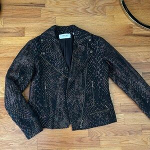 Metallic snakeskin moto jacket, Per Se by Carlisle size 0